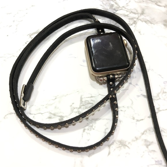 {LENNON}  Apple Watch Band Wrap leather studded - Picture 5 of 8